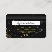 Credit Kaart styling Black marble Gold Visitekaartje (Achterkant)