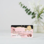 Credit Kaart styling blush roze roze Roos Gold Visitekaartje (Staand voorkant)