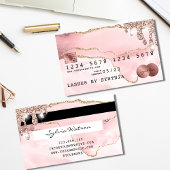 Credit Kaart styling blush roze roze Roos Gold Visitekaartje