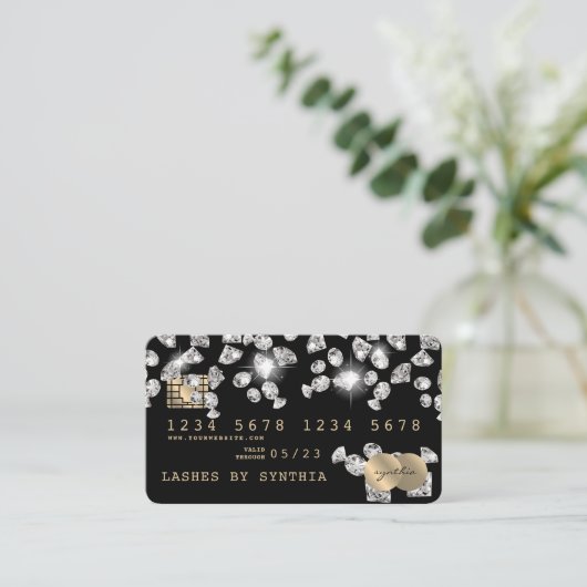 Credit Kaart Styling Dripping Diamonds Visitekaartje (Staand voorkant)