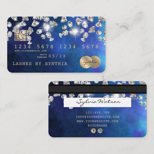 Credit Kaart Styling Dripping Diamonds Visitekaartje (Voorkant / Achterkant)