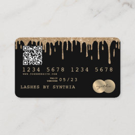 Credit Kaart Styling Dripping Gold QR-code Visitekaartje
