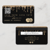 Credit Kaart Styling Dripping Gold QR-code Visitekaartje (Voorkant / Achterkant)