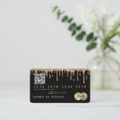 Credit Kaart Styling Dripping Gold QR-code Visitekaartje (Staand voorkant)