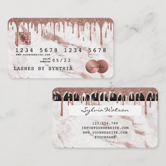 Credit Kaart styling Driving Gold Marble Visitekaartje (Voorkant / Achterkant)