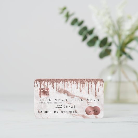 Credit Kaart styling Driving Gold Marble Visitekaartje (Staand voorkant)