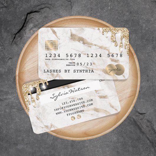 Credit Kaart styling Driving Gold Marble Visitekaartje
