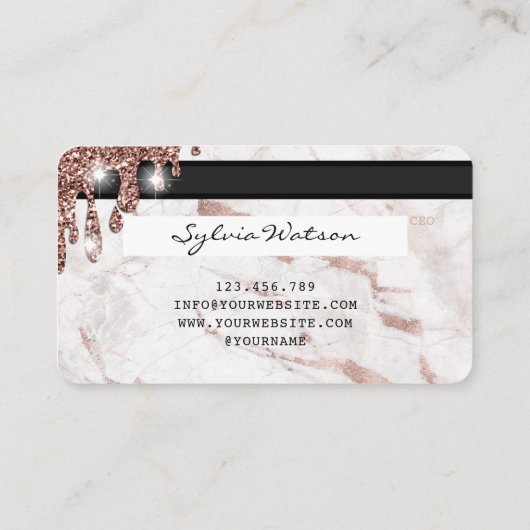 Credit Kaart styling Driving Gold Marble Visitekaartje (Achterkant)