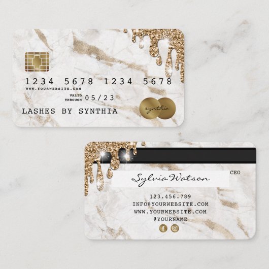 Credit Kaart styling Driving Gold Marble Visitekaartje (Voorkant / Achterkant)