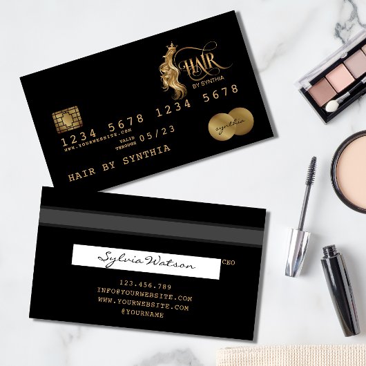 Credit Kaart stylist Gold Hair Visitekaartje
