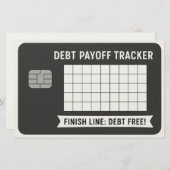 Credit Kaart Theme Debt Payoff Tracker Color Sheet (Voorkant / Achterkant)