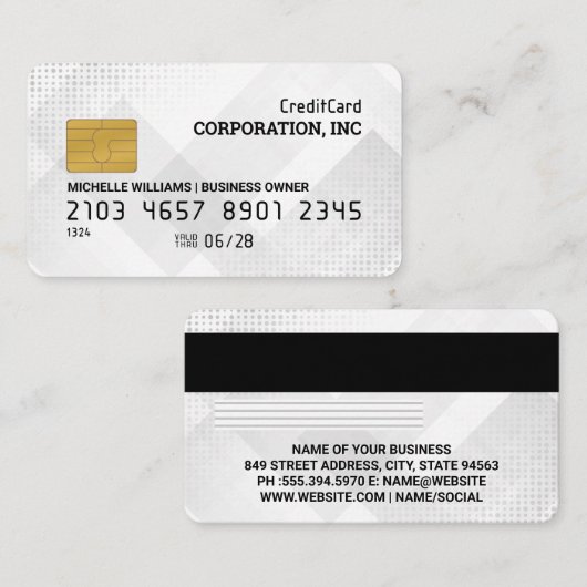 credit Kaart | Witte geometrische Abstracte achter Visitekaartje (Voorkant / Achterkant)