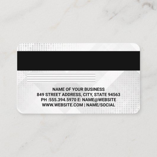 credit Kaart | Witte geometrische Abstracte achter Visitekaartje (Achterkant)