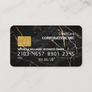 Credit Kaart   Zwarte marmeren achtergrond Visitekaartje