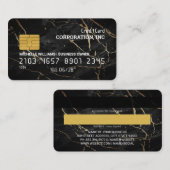 Credit Kaart | Zwarte marmeren achtergrond Visitekaartje (Voorkant / Achterkant)