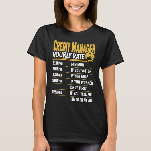 Credit Manager Hourly Rate   Credit Manager Direct T-shirt (Voorkant)