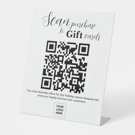 Creditcard Aankoop QR-code Reclamebord Met Voetstuk (Voorkant)