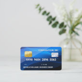 Creditcard | Abstracte blauwe achtergrond Visitekaartje (Staand voorkant)