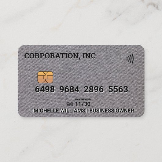 Creditcard | Achtergrond Linen Visitekaartje (Voorkant)