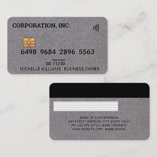 Creditcard | Achtergrond Linen Visitekaartje (Voorkant / Achterkant)