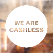 Creditcard alleen cashloos bedrijf Rond Wit Raamsticker (Vel 2)