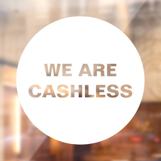 Creditcard alleen cashloos bedrijf Rond Wit Raamsticker (Vel 2)