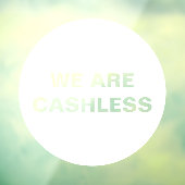 Creditcard alleen cashloos bedrijf Rond Wit Raamsticker (Vel 3)