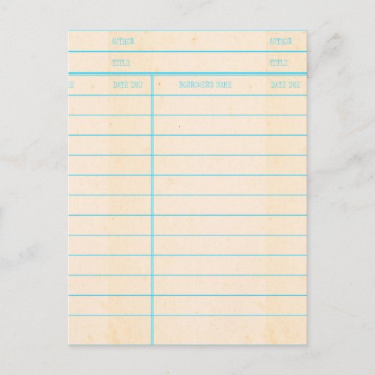 Creditcard bibliotheekdatum briefkaart (Voorkant)