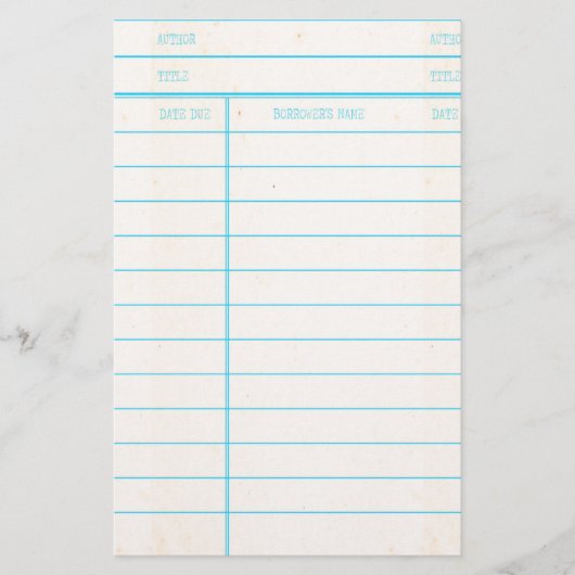 Creditcard bibliotheekdatum briefpapier (Voorkant)