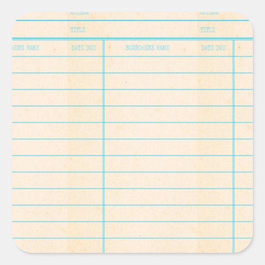 Creditcard bibliotheekdatum vierkante sticker (Voorkant)