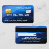 Creditcard | Blauwe abstracte achtergrond Visitekaartje (Voorkant / Achterkant)