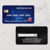 Creditcard | Blauwe Digitale Achtergrond Visitekaartje (Voorkant / Achterkant)