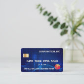 Creditcard | Blauwe Digitale Achtergrond Visitekaartje (Staand voorkant)