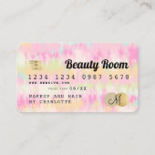 Creditcard boho tie dye pastel schoonheidsmonogram visitekaartje (Voorkant)