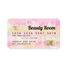 Creditcard boho tie dye pastel schoonheidsmonogram