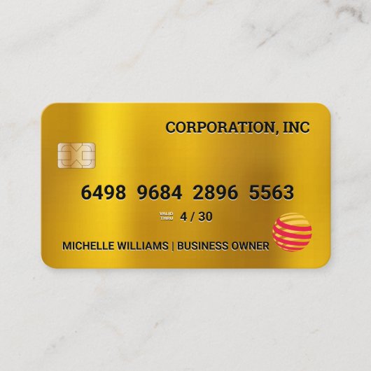 Creditcard | Briljant goud Visitekaartje (Voorkant)