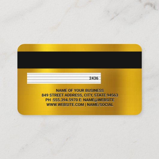 Creditcard | Briljant goud Visitekaartje (Achterkant)
