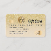 Creditcard chic gold glitter ombre gift card visitekaartje (Voorkant)