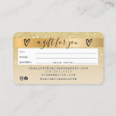 Creditcard chic gold glitter ombre gift card visitekaartje (Achterkant)