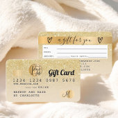 Creditcard chic gold glitter ombre gift card visitekaartje