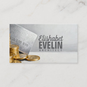 Creditcard en gouden munten g678 visitekaartje