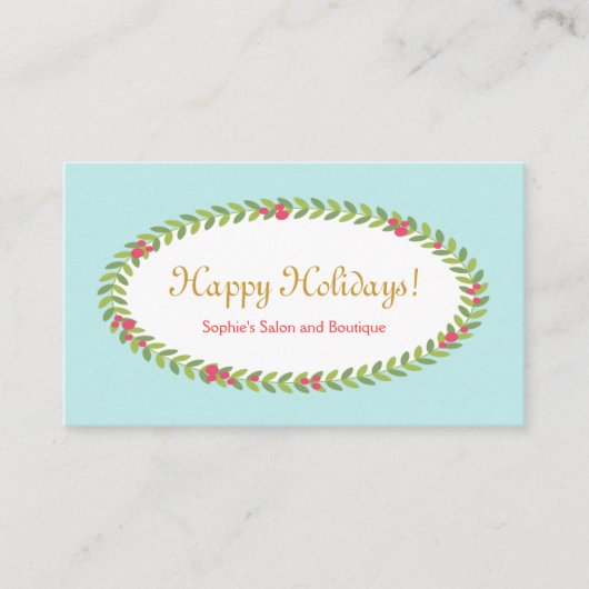 Creditcard feestdag groet informatiekaartje (Voorkant)