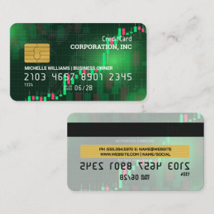 Creditcard   financieel kaarsgrafiek visitekaartje