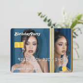 Creditcard Foto Verjaardagsfeestje Kaart (Staand voorkant)