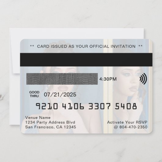 Creditcard Foto Verjaardagsfeestje Kaart (Achterkant)