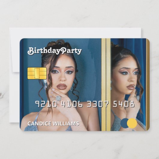 Creditcard Foto Verjaardagsfeestje Kaart (Voorkant)