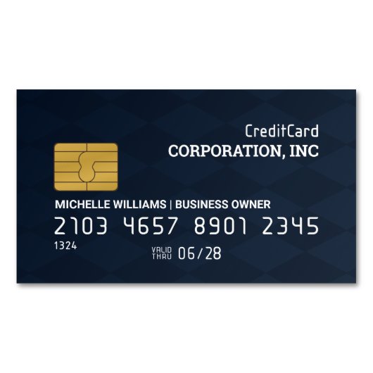 Creditcard | Gecontroleerde achtergrond Magnetisch Visitekaartje (Voorkant)