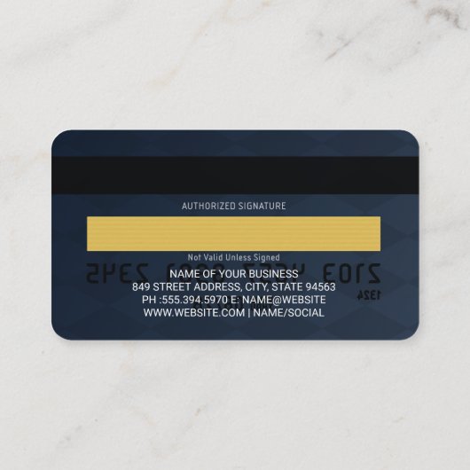 Creditcard | Gecontroleerde achtergrond Visitekaartje (Achterkant)