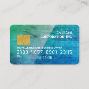 Creditcard   Geometrisch patroon   Blauw groen Visitekaartje
