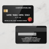 Creditcard | Glanzend zwart Visitekaartje (Voorkant / Achterkant)